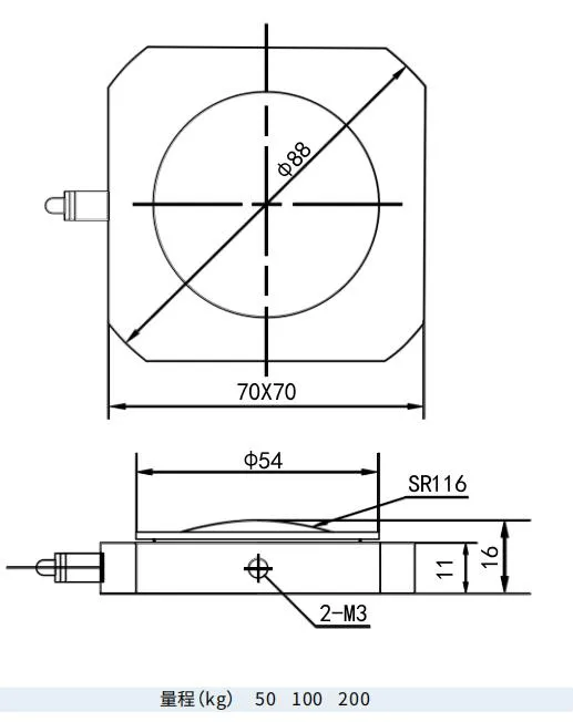 Ruijia RLD001 en acier inoxydable Pédale de frein de voiture Sensor de force de cellule de charge 100kg 200kg Pour la détection de la force de freinage des véhicules 0