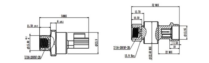 RPT233S 0~20MPa Packard Yazaki 1%FS Capteur de pression céramique pour système HAVC 2