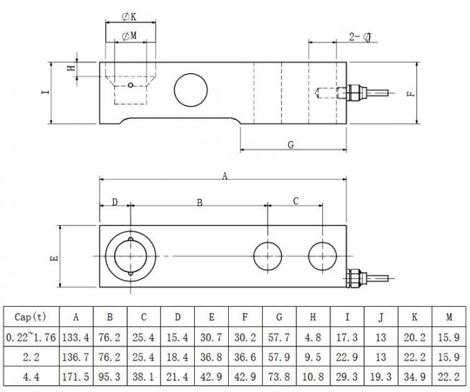 4.4t cellule de charge à faisceau de cisaillement avec certificat CE et technologie de jauge de contrainte de résistance pour des performances dans divers environnements 1