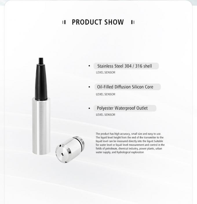 Rujia 4-20ma Capteur de niveau de liquide submersible Indicateur Transmetteur Capteurs hydrostatiques de niveau d'eau pour le traitement des eaux usées 1