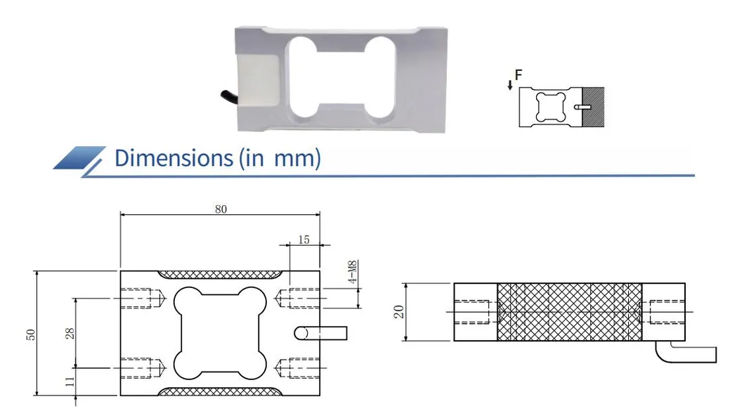 Cellule de charge à point unique 3-200 kg Capteur d'échelle électronique Alliage d'aluminium 0